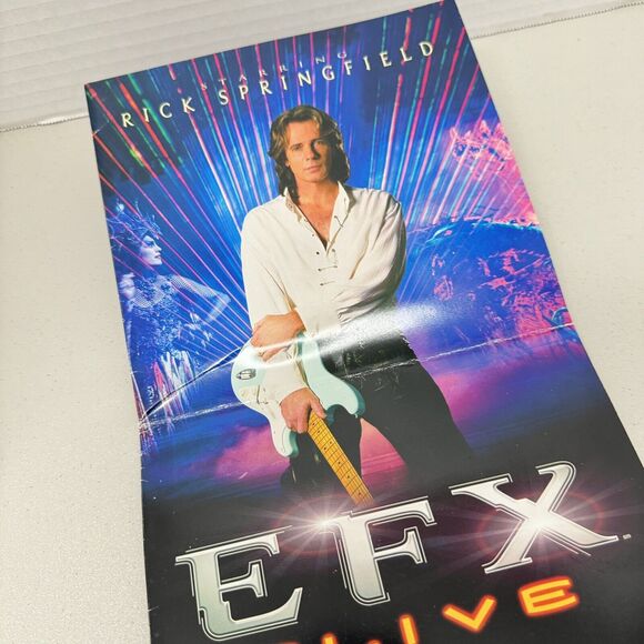 Rick Springfield Autographed Program 2001 EFX Alive MGM Las Vegas Folded Damage - Picture 1 of 8